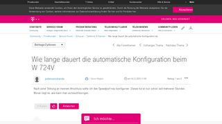 
                            8. Community | Wie lange dauert die automatische Konfiguration be ...