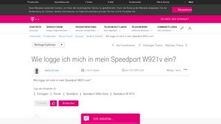 
                            4. Community | Wie logge ich mich in mein Speedport W921v ein ...