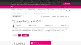 
                            4. Community | Wo ist der Reset am W501V | Telekom hilft Community