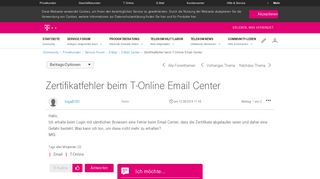 
                            2. Community | Zertifikatfehler beim T-Online Email Center | Telekom hilft ...