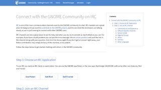 
                            8. Community/GettingInTouch/IRC - GNOME Wiki!