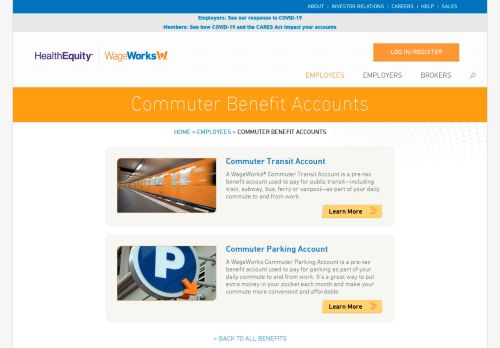 
                            11. Commuter Benefit Accounts to help pay for your daily commute ...