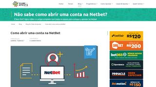 
                            9. Como abrir uma conta na NetBet - Clube da Aposta