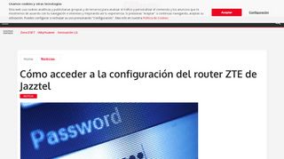 
                            10. Cómo acceder a la configuración del router ZTE de Jazztel ...