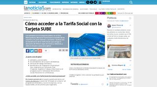 
                            5. Cómo acceder a la Tarifa Social con la Tarjeta SUBE | LaNoticia1.com