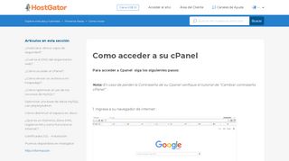 
                            3. Como acceder a su cPanel - Explore artículos y tutoriales - HostGator