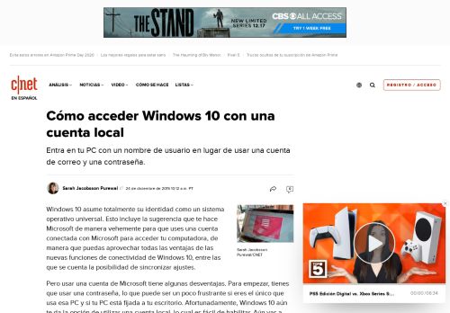 
                            3. Cómo acceder Windows 10 con una cuenta local - CNET en Español