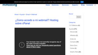 
                            5. ¿Como accedo a mi webmail? Hosting sobre cPanel - miHosting