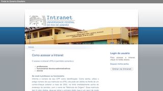 
                            4. Como acessar a Intranet | Intranet UFRJ