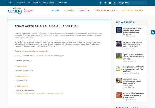 
                            3. Como acessar a sala de aula virtual | Fundação Cecierj / Extensão