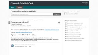 
                            6. Como acessar o E-mail? : inGaia HelpDesk