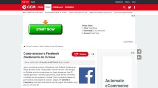 
                            1. Como acessar o Facebook diretamente do Outlook - CCM