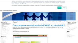 
                            12. Como acessar o questionário do ENADE no site do INEP | RH News