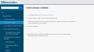 
                            3. Como acessar o sistema | Mais Jurídico