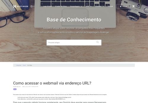 
                            11. Como acessar o webmail via endereço URL? - Hostinger