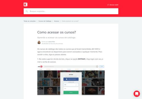 
                            3. Como acessar os cursos? | Central de Ajuda eduK