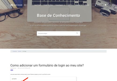 
                            3. Como adicionar um formulário de login ao meu site? - Hostinger