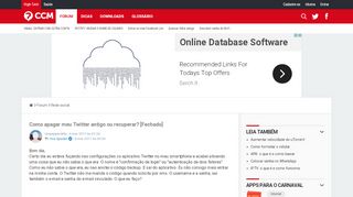 
                            12. Como apagar meu Twitter antigo ou recuperar? - CCM