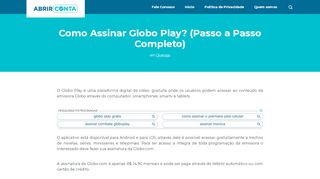 
                            9. Como Assinar Globo Play? (Passo a Passo Completo) - Abrir Conta