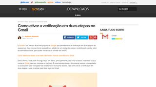 
                            12. Como ativar a verificação em duas etapas no Gmail | Dicas e Tutoriais ...