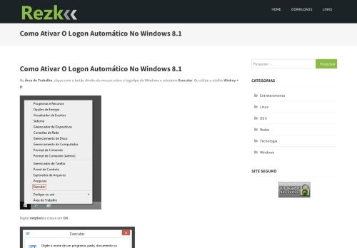 
                            8. Como ativar o logon automático no Windows 8.1 – Rezk