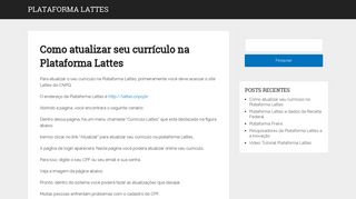 
                            12. Como atualizar seu currículo na Plataforma Lattes | Plataforma Lattes