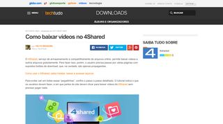 
                            8. Como baixar vídeos no 4Shared | Dicas e Tutoriais | TechTudo