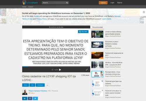 
                            9. Como cadastrar na LCYXF shopping IOT da LCFHC - SlideShare