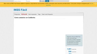 
                            11. Como cadastrar um CadSenha - INSS Fácil