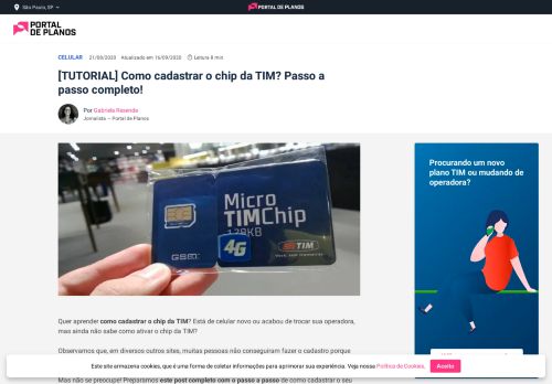 
                            9. Como cadastrar/ativar o chip da TIM passo a passo - Atualizado 2018