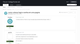 
                            11. como colocar login e senha em uma pagina - PHP - Fórum CódigoFonte ...