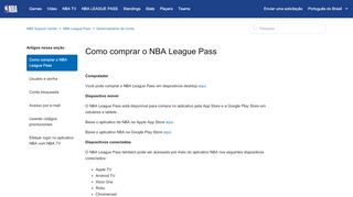 
                            3. Como comprar o NBA League Pass – NBA Support Center