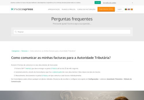 
                            4. Como comunicar as minhas facturas para a Autoridade Tributária?