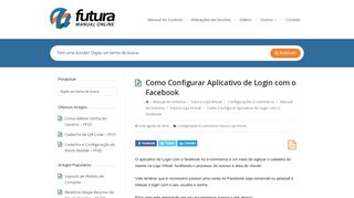 
                            13. Como Configurar Aplicativo de Login com o Facebook - Futura Sistemas