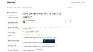 
                            12. Como configurar meu chat na página de checkout? – Suporte Hotmart