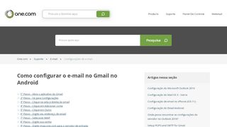 
                            11. Como configurar o e-mail no Gmail no Android – Suporte | One.com