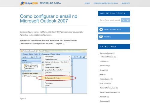 
                            7. Como configurar o email no Microsoft Outlook 2007 - Central de Ajuda