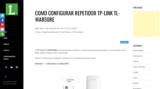 
                            1. Como Configurar Repetidor Tp-Link TL-WA850RE | Transformação ...