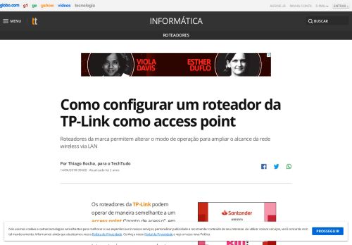 
                            5. Como configurar um roteador da TP-Link como access point - TechTudo