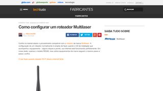 
                            3. Como configurar um roteador Multilaser | Dicas e Tutoriais | TechTudo