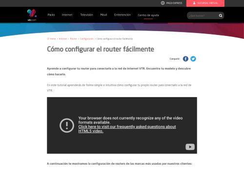 
                            3. Cómo configurar un router propio | Centro de ayuda online VTR