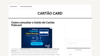 
                            6. Como consultar o Saldo do Cartão Policard - Cartão Card