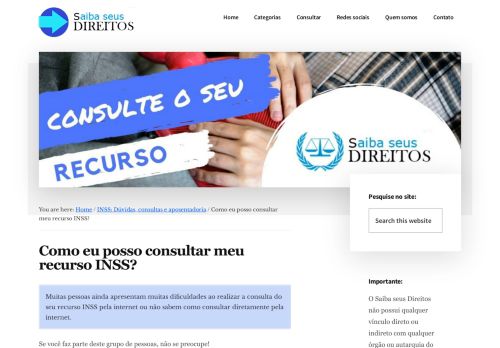 
                            10. Como consultar seu Recurso do INSS (ONLINE) - Saiba seus Direitos