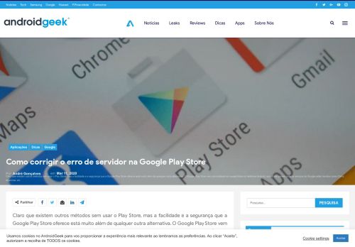 
                            12. Como corrigir o erro de servidor na Google Play Store - AndroidGeek