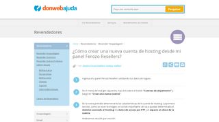 
                            5. ¿Cómo crear una nueva cuenta de hosting desde mi panel Ferozo ...