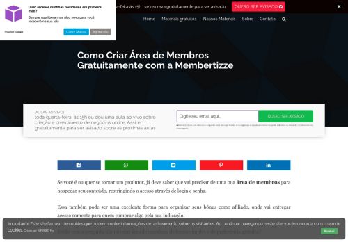 
                            8. Como Criar Área de Membros Gratuitamente com a Membertizze