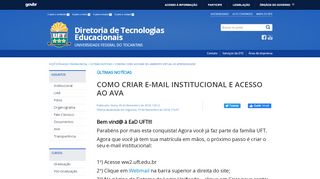 
                            9. como criar e-mail institucional e acesso ao ava - UFT