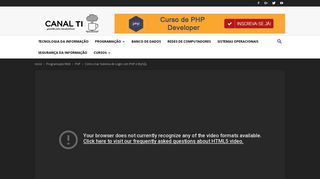 
                            9. Como criar Sistema de Login com PHP e MySQL - Canal TI