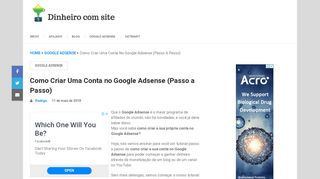 
                            12. Como Criar Uma Conta no Google Adsense (Passo a Passo)