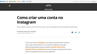 
                            7. Como criar uma conta no Instagram | Redes sociais | TechTudo